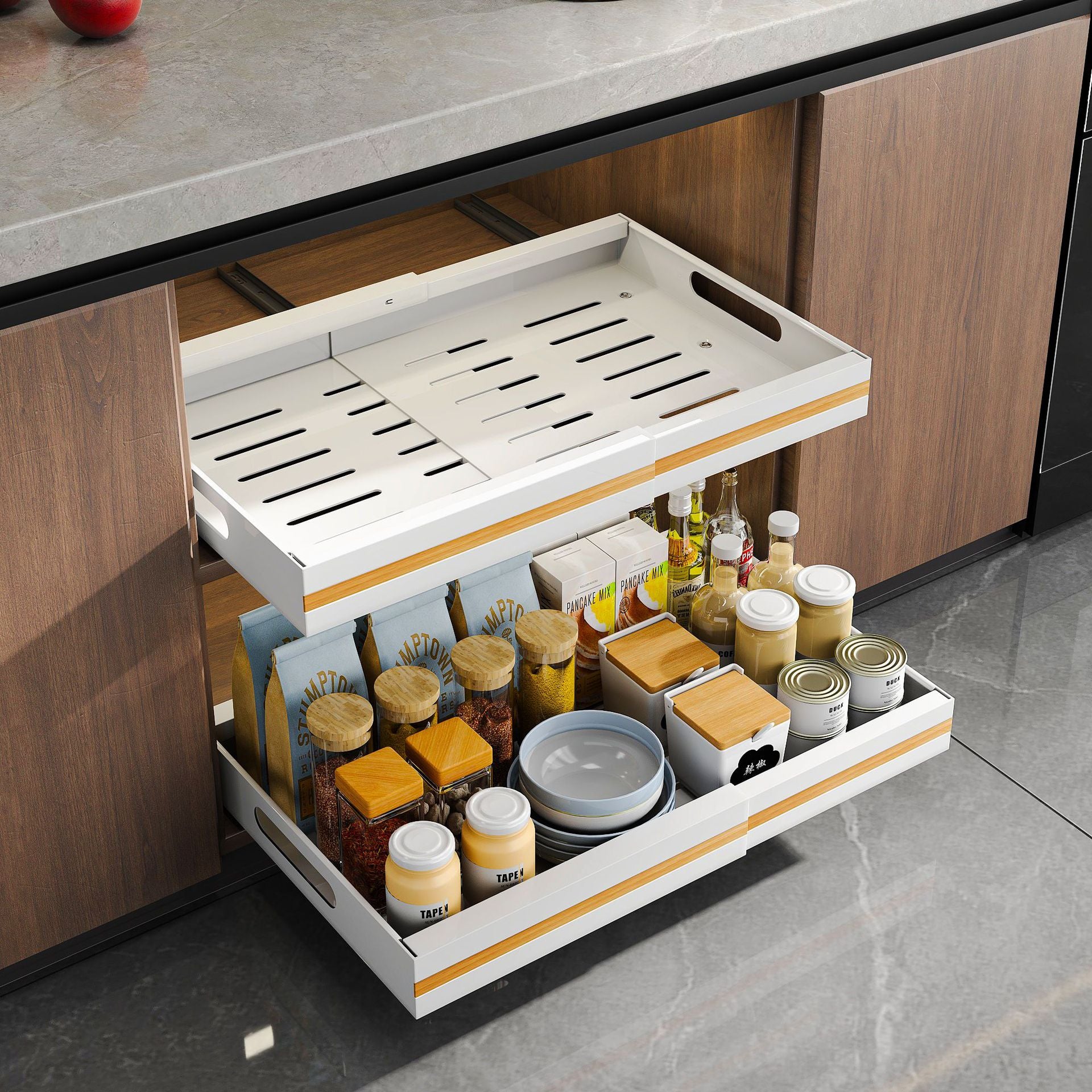 Strictly selected items, sink rack, non-punching retractable dish storage rack, cabinet pull-out rack