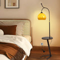 Medieval style living room sofa next to fishing lamp coffee table storage rack all-in-one american retro bedroom bedside floor lamp