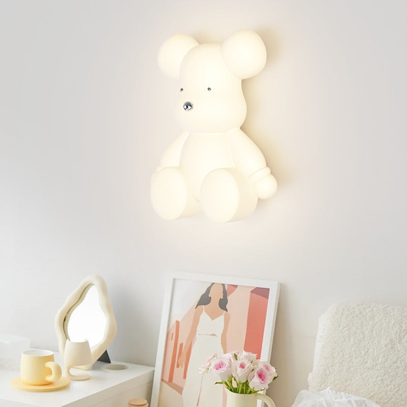 Wall lamp bedroom bedside lamp modern minimalist creative cartoon children's room led lamp Nordic Internet celebrity bear wall lamp