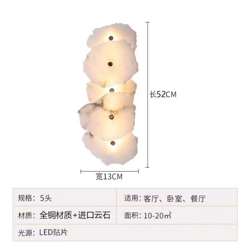 Spanish natural marble wall lamp - ideal for hotel, villa, background wall, entryway, stairwell, hallway, bedroom, and bedside decor