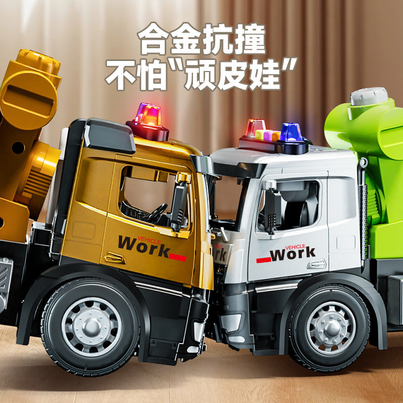 Kidsartificial city ladder fire truck toy boy engineering vehicle sanitation sprinkler inertia sound and light car model