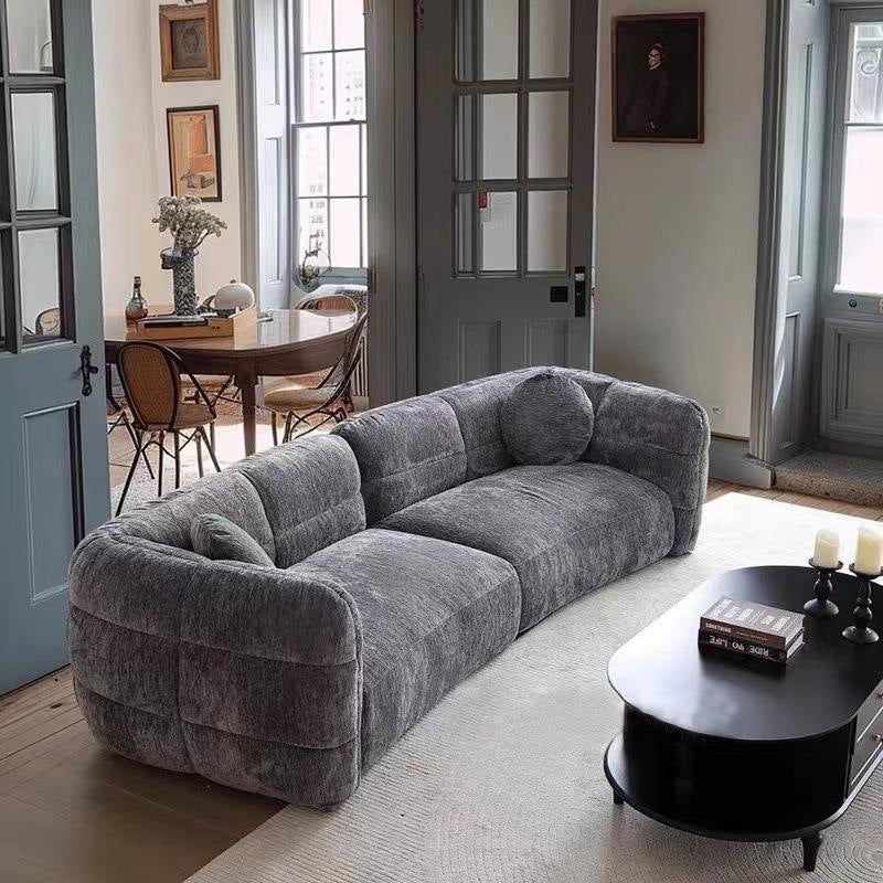 Foshan chenille fabric sofa furniture wholesale sectional sofa living room furniture curved irregular sofa customization
