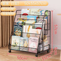 Mobile bookshelf kids picture book storage under-desk organizer floor-standing universal wheel home simple student bookcase