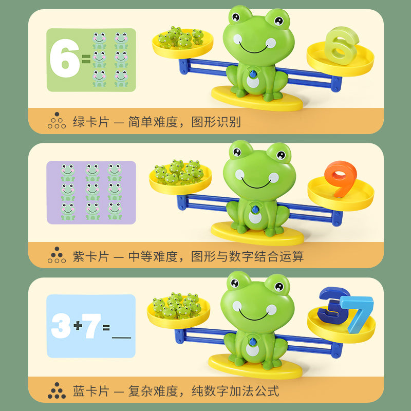 Kids' digital frog balance scale early education toy - intellectual development, baby cognition, logic thinking training, enlightenment puzzle