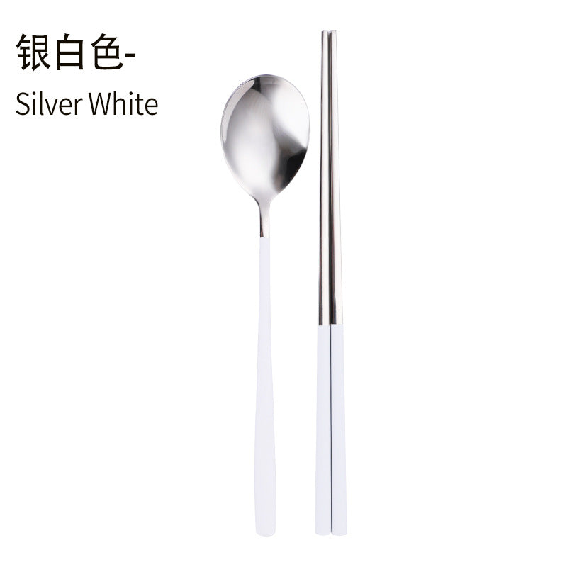 Daoqi 304 stainless steel portable tableware high value gift box spoon chopsticks two-piece set creative simple Korean tableware