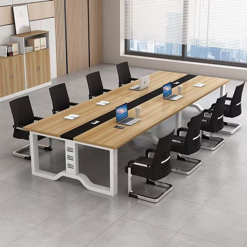 Conference table - minimalist rectangular desk, office desk and chair set, modern computer desk, training table, rectangular workstation