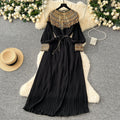 High-end women's elegant dress 2024 winter heavy beading sequin loose waist long pleated formal gown