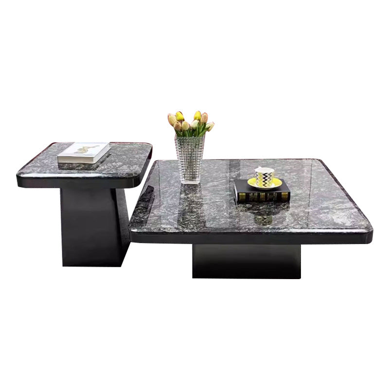 Ready-to-ship natural marble luxury stone coffee table - italian minimalist style for home living room - designer coffee table set (various sizes)