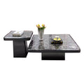 Ready-to-ship natural marble luxury stone coffee table - italian minimalist style for home living room - designer coffee table set (various sizes)
