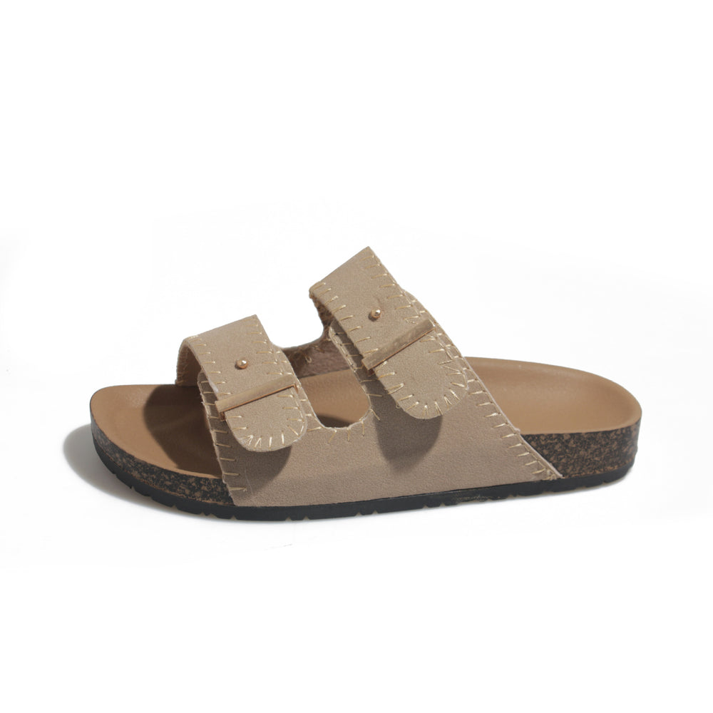 Thick sole birkenstock shoes women's summer outwear half slippers year lazy birkenstock sandals beach vacation beach shoes
