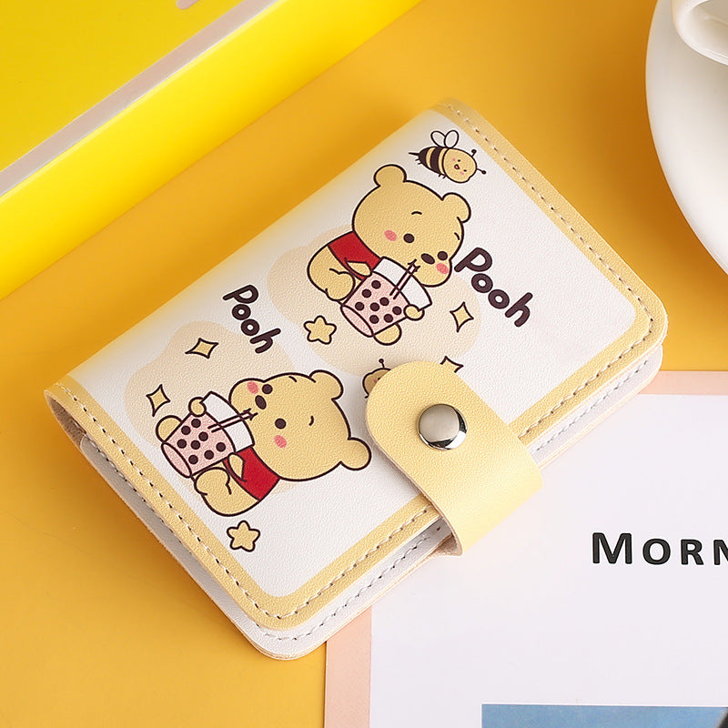 Cute, small and large-capacity cartoon card bag, glue page card position, anti-degaussing driver's license cover, ultra-thin card clip, wallet card cover.