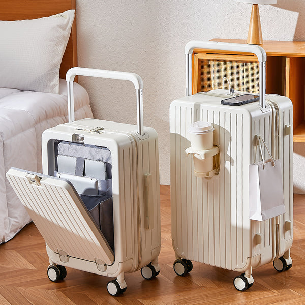 Yongsheng suitcase 24-inch wide tie rod 2024 new one front open lid suitcase universal wheel anti-drop trolley case