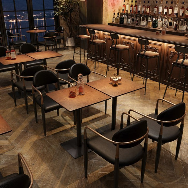 Retro Bistro Clear Bar Table and Chair Combination Cafe Dining Bar Dining Chair Theme Western Restaurant Tea Restaurant Table and Chair