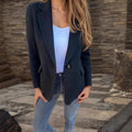 fashion cross-border coat fall and winter new arrival women's casualwoolen lapel button flap pocket pantsoutwear