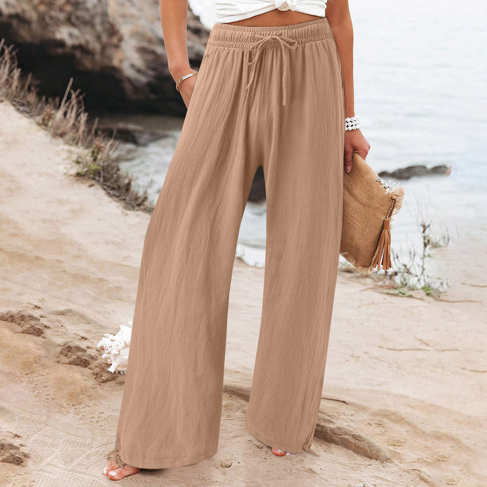 independent station  fashion cross-border hot selling export elastic casualpure colorpants loose pants