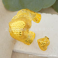 Middle east dubai new arrival cuff bracelet ring nigerian wedding bride flower heart shaped bracelet jewelry