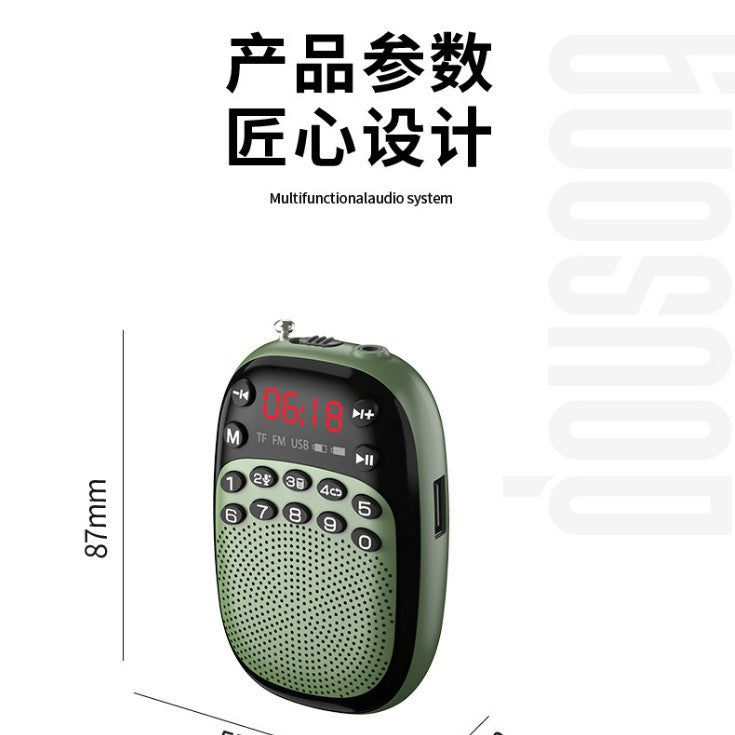 Dx-50 bluetooth radio - mini pocket portable card-playing music player for seniors