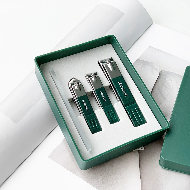 Stainless steel nail clipper three-piece gift set - cuticle nippers, manicure kit, wholesale nail clipper set