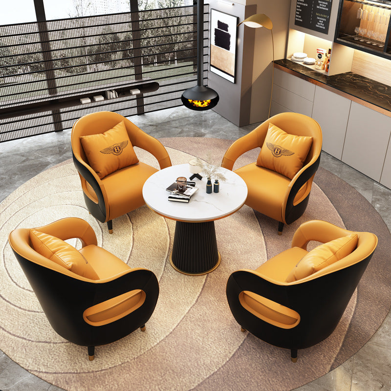 Nordic apartment hotel office negotiation sofa reception rest area sofa coffee table combination reception booth