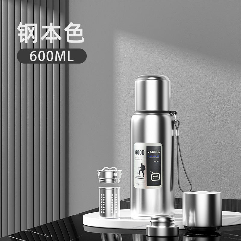 Outdoor men's large capacity all-steel kettle thermos 316 stainless steel tea infuser bottle car portable water cup