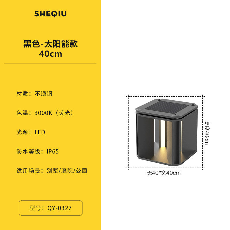 Outdoor solar post cap lights for villa courtyards, waterproof wall mount lights, garden fence lights, landscape pillar lights