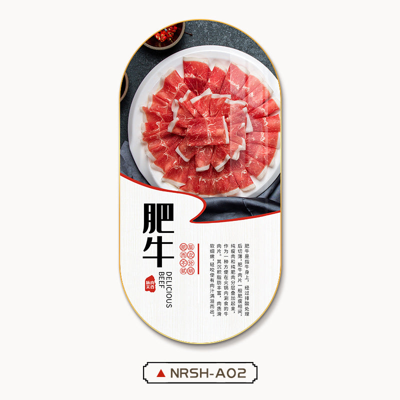 Chaoshan beef hot pot shop decorative painting beef part map poster mural hotel box restaurant barbecue shop hanging painting