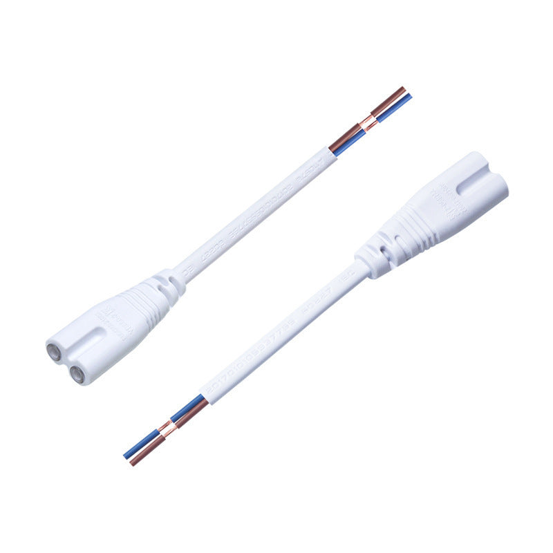 Wholesale 0.5 square 8.5mm hole spacing T4T5T8LED lamp bracket connecting cable two-core eight-tail power cord