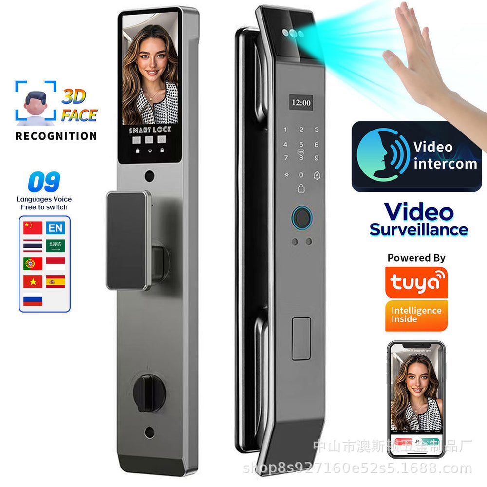 3d face recognition smart lock electric digital lock wishome biometric fingerprint smart door lock tuya app