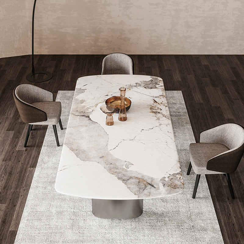 Italian light luxury sintered stone dining table - modern minimalist rectangular table for home use - small apartment nordic designer dining table