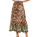 european and american rayon leopard print positioning printing bohemia beach vacation skirt