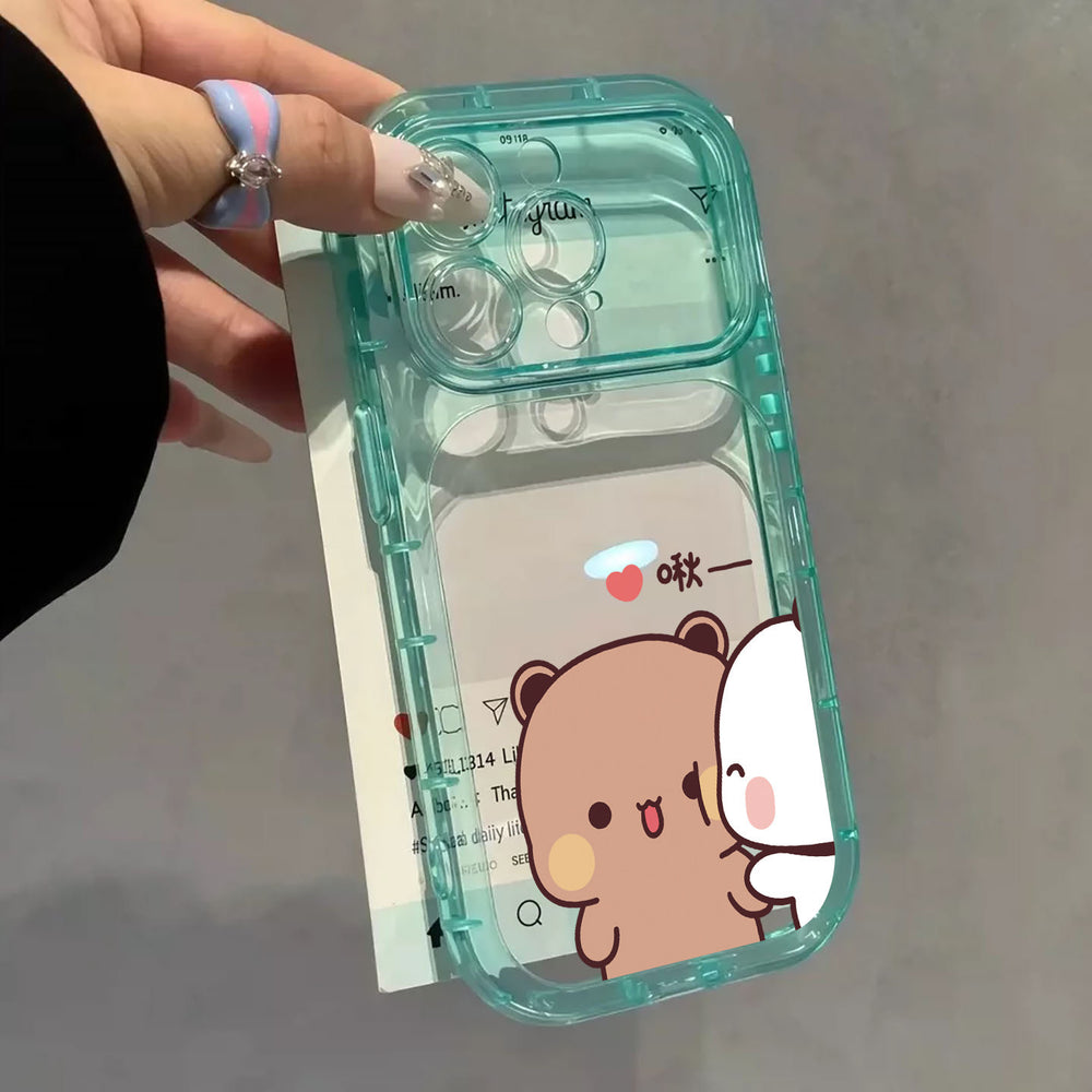 Suitable for apple 18 yifubu couple mobile phone case cartoon chirping transparent acrylic iphone17 protective cover