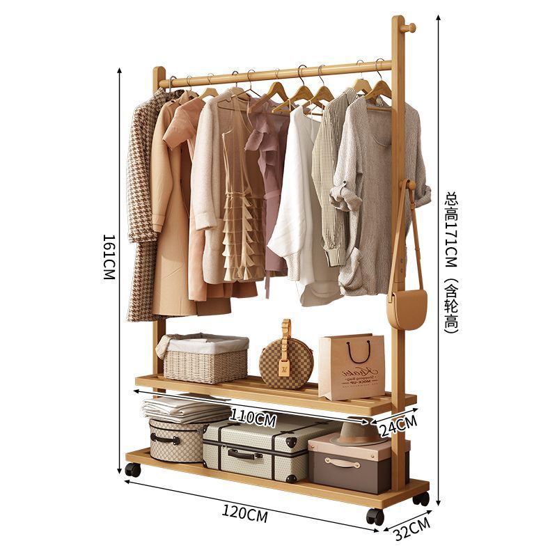 Coat rack floor-standing clothes rack for home clothes drying rack simple bedroom clothes storage rack room living room indoor
