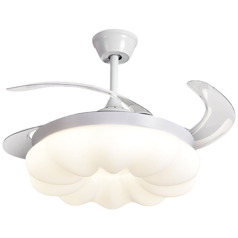 Cream wind invisible fan chandelier household living room bedroom light wind mute integrated frequency conversion restaurant lighting wholesale