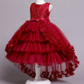 Ready-to-ship wholesale children's wedding dresses, princess gowns with train, bow-tie dresses, flower girl dresses, kids' dresses