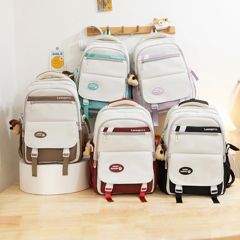 New small and fresh, junior high school student schoolbag, light student trendy backpack, high value, simple and large capacity backpack.