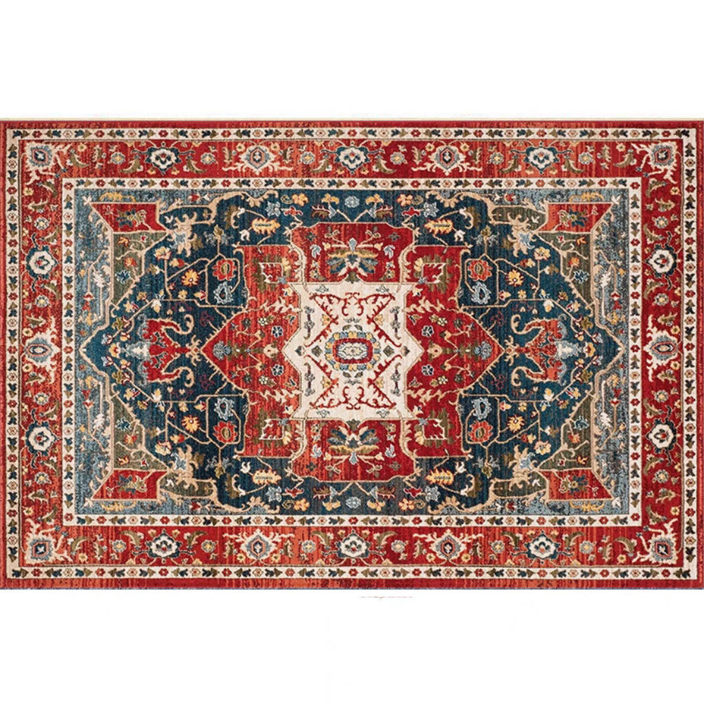 retro ethnic moroccan faux cashmere rug - durable, stain-resistant, perfect for living room coffee tables, bedroom bedside, and more