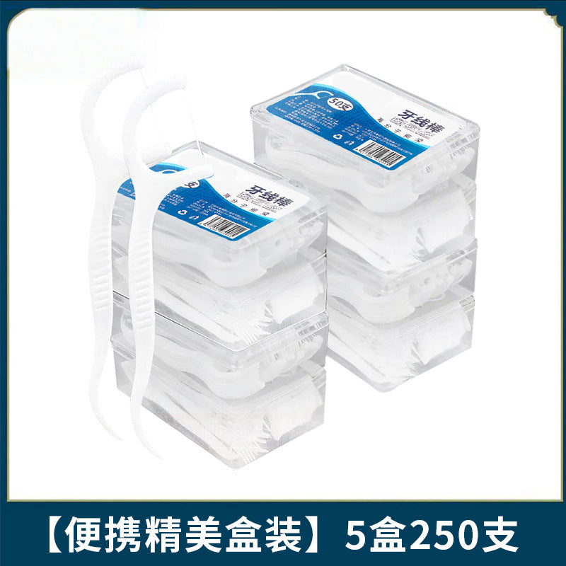 Disposable dental floss picks for on-the-go use in restaurants. individually wrapped, portable floss picks with ultra-fine floss and a built-in toothpick. high capacity