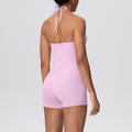 Sexy backless strappy activewear set - cloud-soft, quick-dry, compression yoga outfit with high-waisted, butt-lifting design for outdoor running and fitness