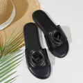 2026 women's summer fashion versatile sandals - ladies' outdoor slippers with hot-pressed electric embroidery and flat letter design