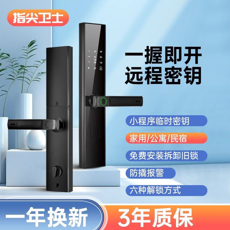 New aluminum alloy waterproof smart fingerprint lock with semiconductor fingerprint recognition, mobile app remote access, and backup key
