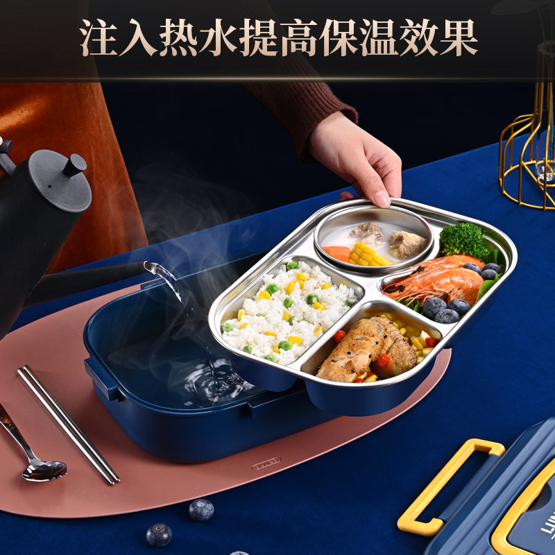 304 stainless steel lunch box, thermal insulation box, special bento for students and office workers, canteen packing box, divided into compartments, fast food trays