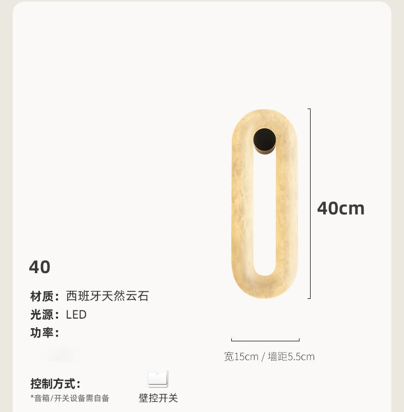 accessible luxury designer marble wall lamp bedside postmodern casual bedroom living room background atmosphere lamp