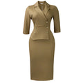 D616 cross-border women's fashion new european and american slim-fit bodycon pencil skirt with half-sleeves, suit collar, plus size african dress