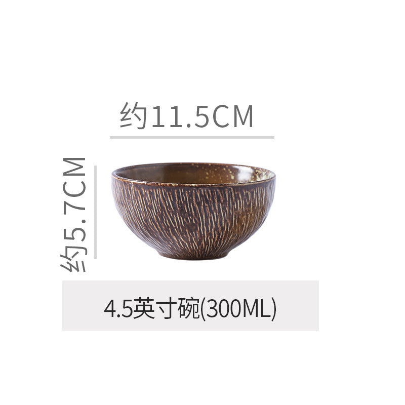 Japanese retrostylish bowls and plates hotel tableware combination kiln ceramic western dinner plate sushi plate steak plate suit