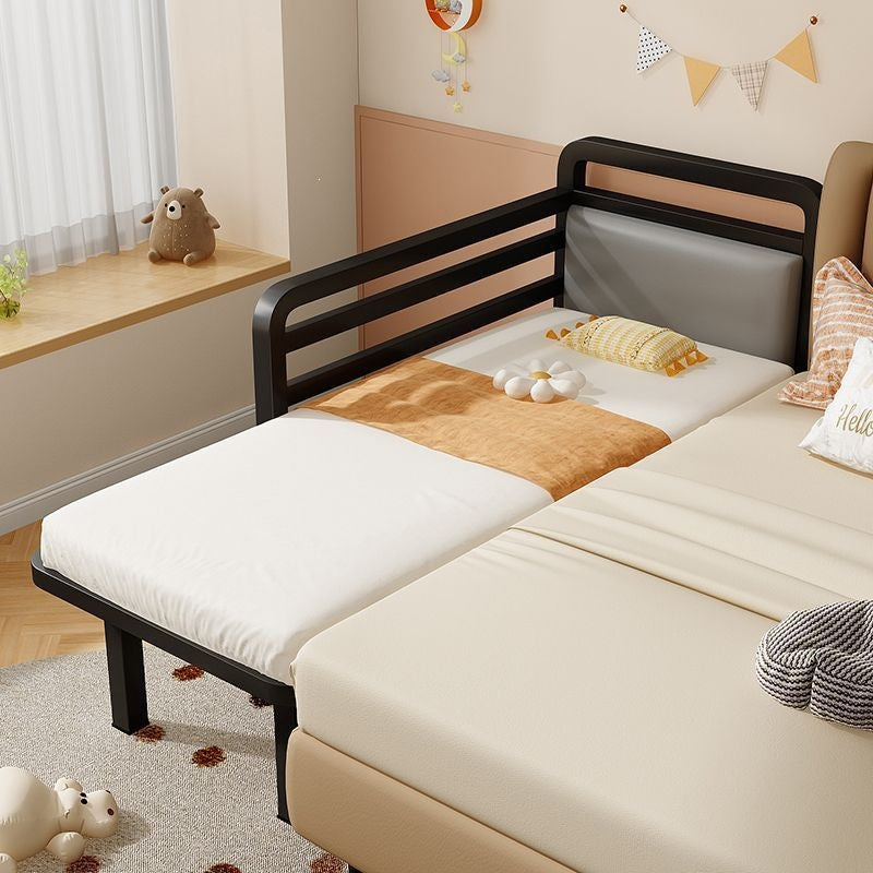 Spliced bed, soft-packed bed, widened iron kids bed, large bed, adults can sleep, spliced iron frame bed with guardrail crib