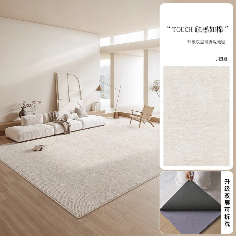 Removable and washable cream style living room carpet new arrival double layer loop velvet machine washable accessible luxuryclassycasual bedroom floor mat