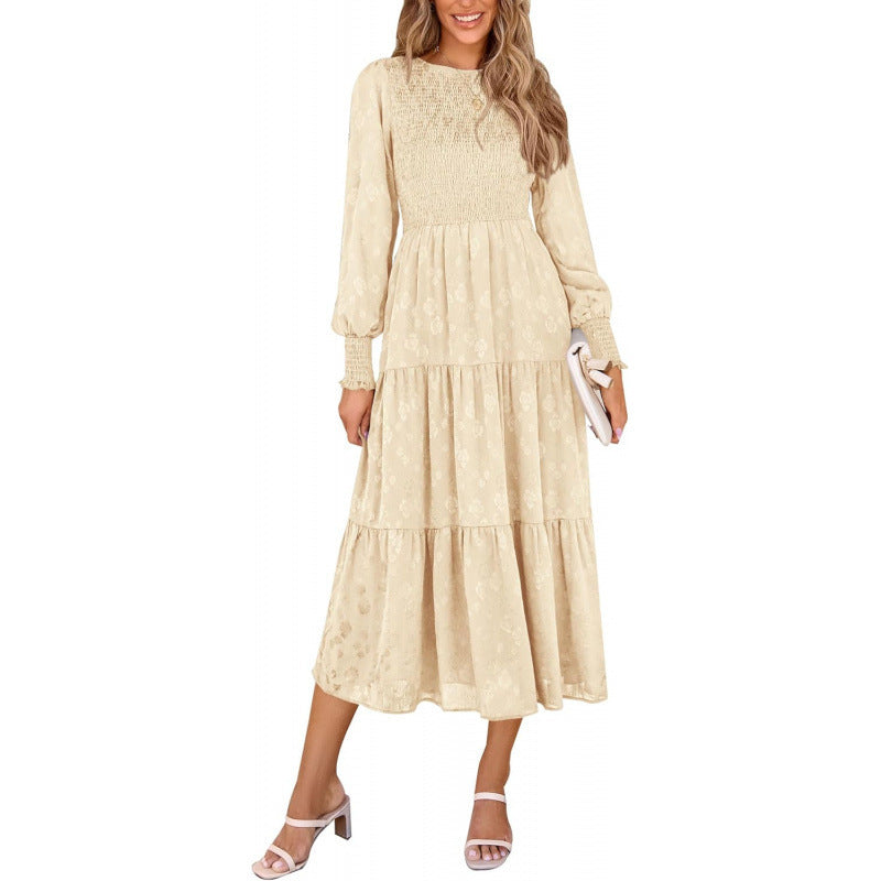 Amazon fashion elegant floral long sleeve dress women's  spring new arrival - graceful and flowy