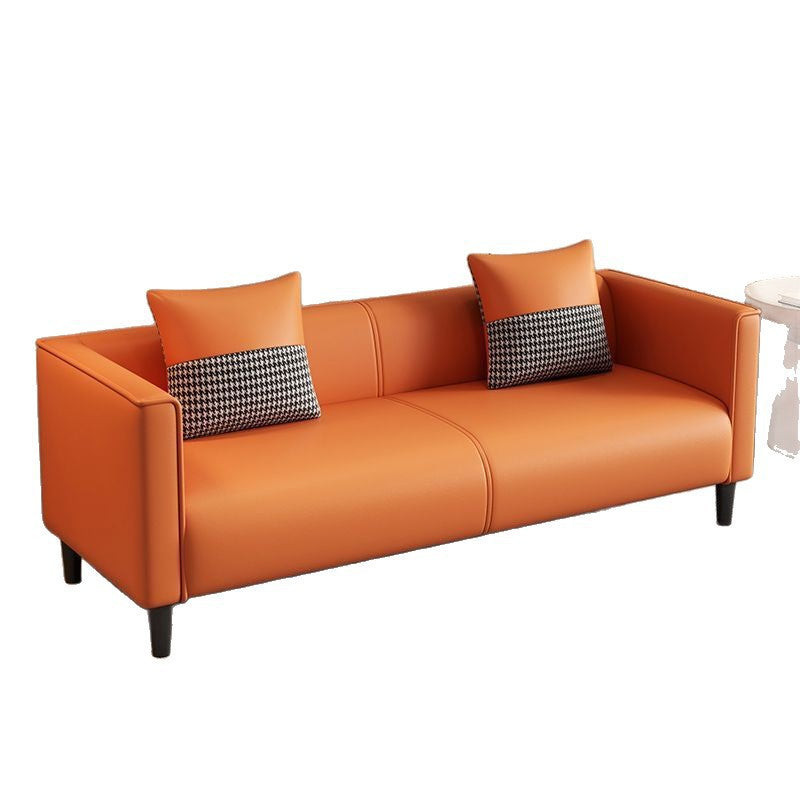 Cat claw leather sofa small apartment rental house living room bedroom clothing store double three-person sofa negotiation reception sofa