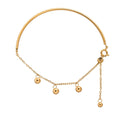 European and american ins simple half-stitched jewelry buckle round wire steel ball tassel bracelet bracelet titanium steel plated 18k gold hand jewelry