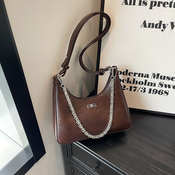 This year's popular underarm bag women's 2025 chain fashion burst pattern shoulder bag high-end casual messenger bag